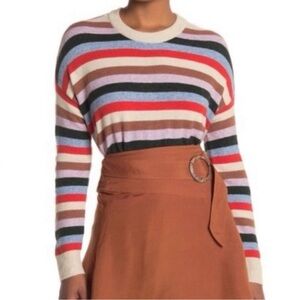 Madewell James Multicolor Striped Merino Wool Alpaca Pullover Sweater Size M